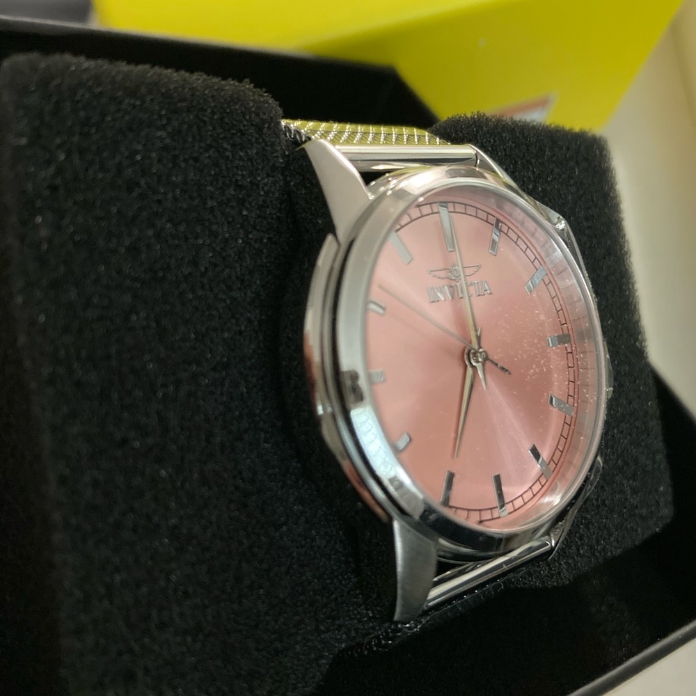 Invicta Celestial 36mm Pink Dial Stainless Steel Mesh Band Quartz Watch New - Picture 5 of 5